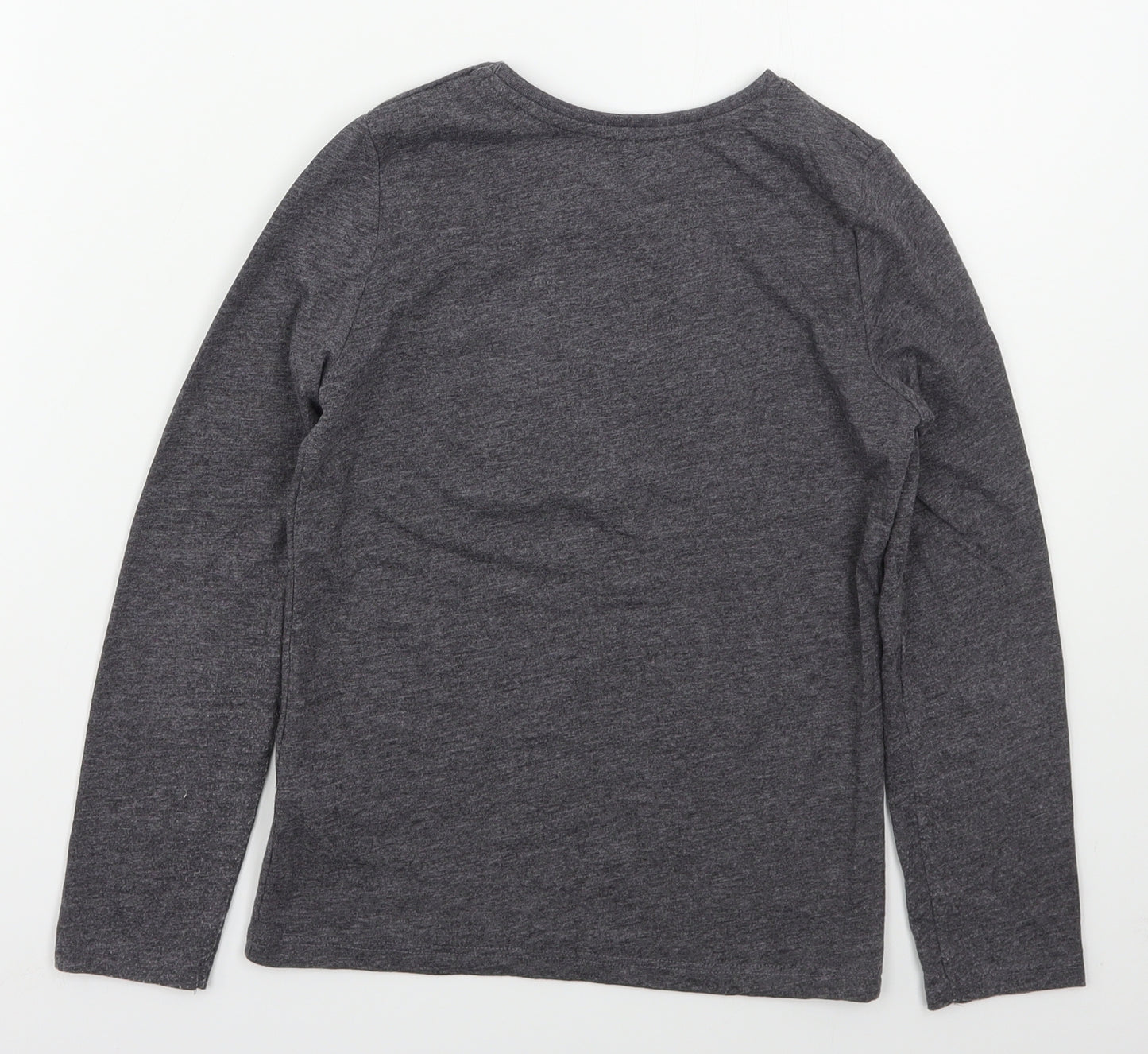 Primark Girls Grey  Polyester Basic T-Shirt Size 9-10 Years Crew Neck Pullover - Stars
