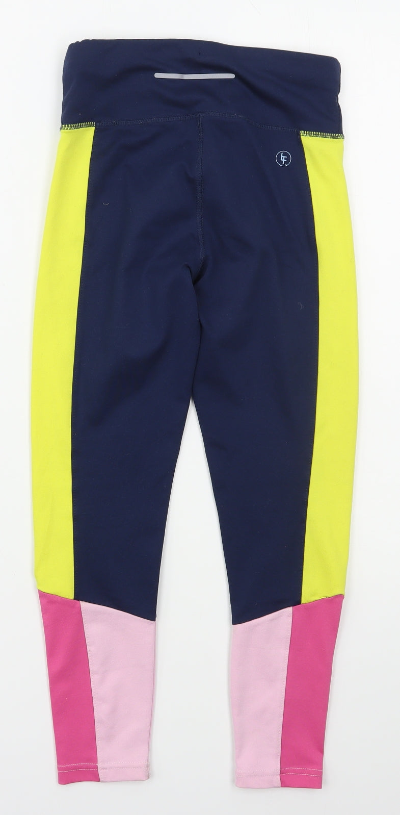 Leigh Tucker Girls Blue Colourblock Polyester Carrot Trousers Size 9-10 Years  Regular