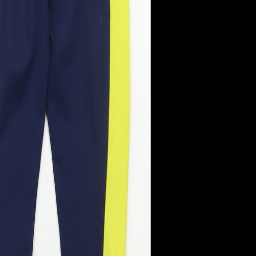 Leigh Tucker Girls Blue Colourblock Polyester Carrot Trousers Size 9-10 Years  Regular