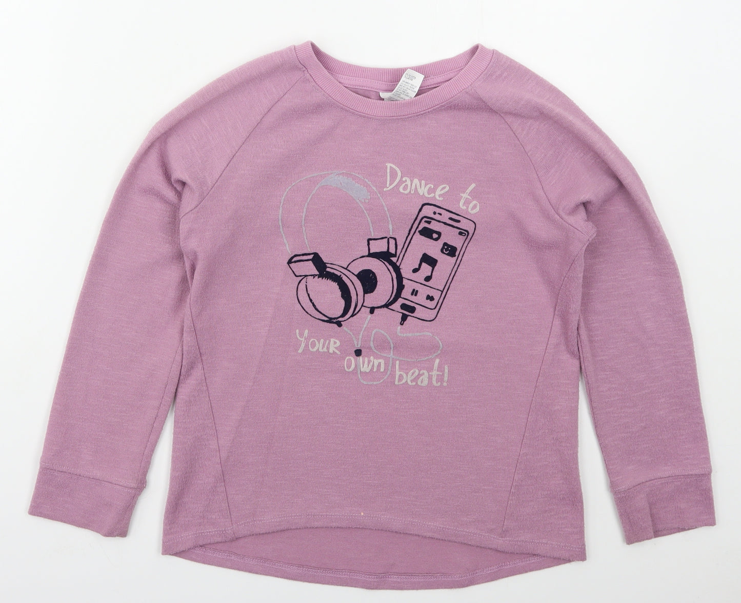 Anko Girls Purple  Polyester Pullover Sweatshirt Size 9-10 Years  Pullover - Dance To Your Own Beat