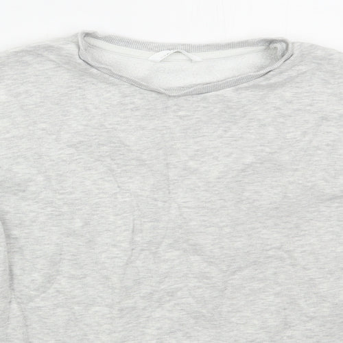 Marks and Spencer Girls Grey Striped Cotton Pullover Sweatshirt Size 11-12 Years  Pullover