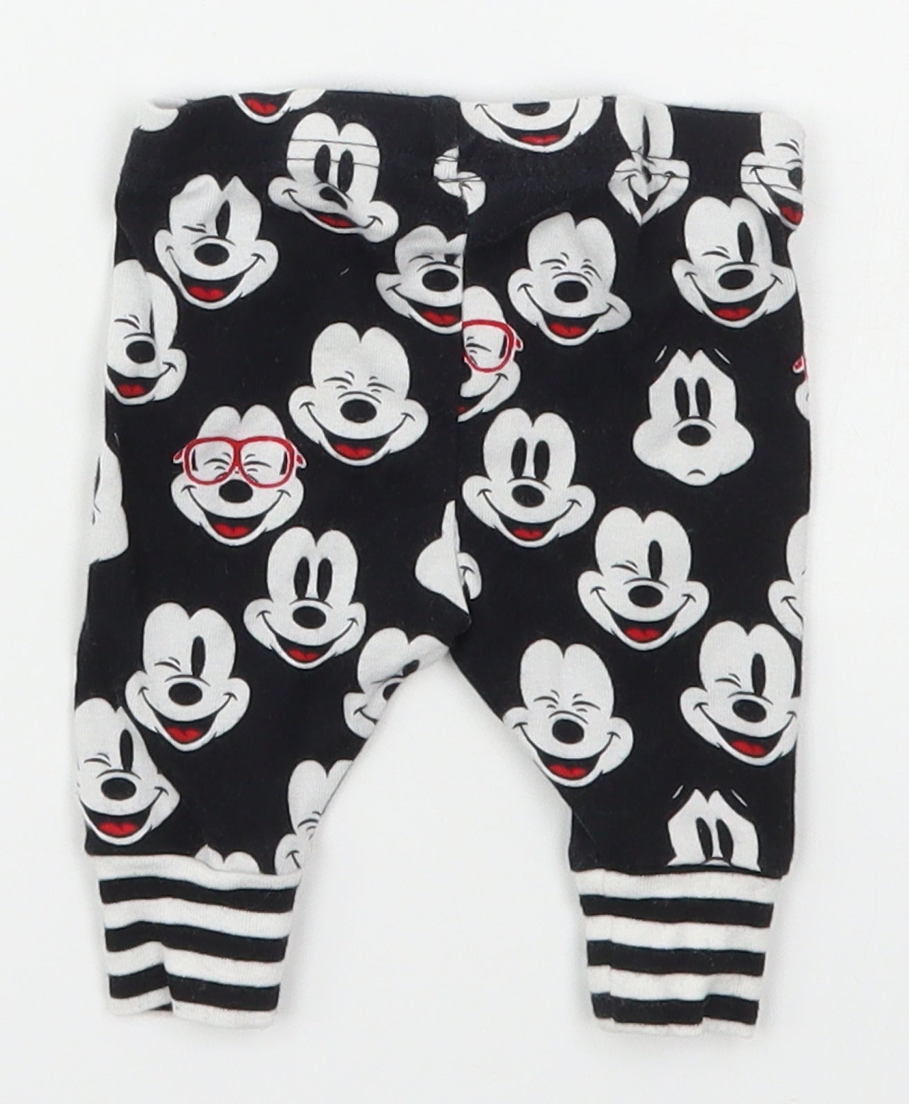 Disney Baby Black  Cotton Capri Trousers Size 0-3 Months   - Mickey Mouse