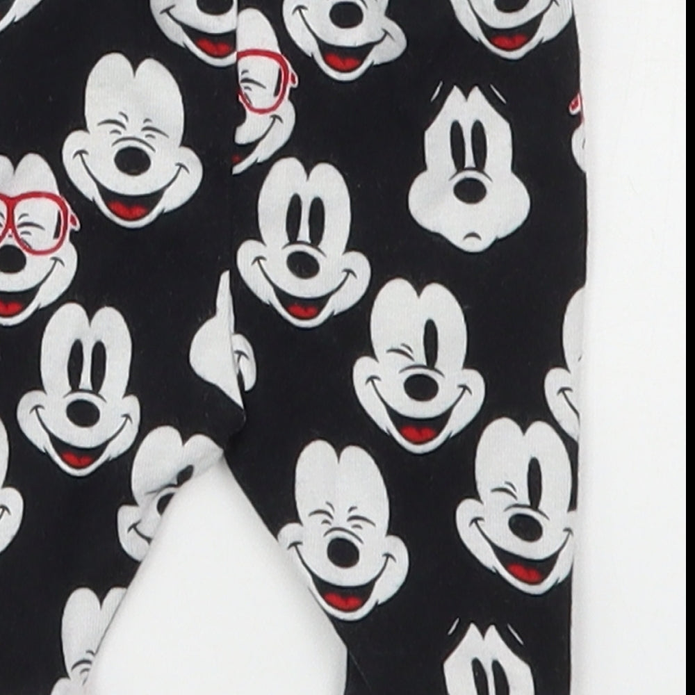 Disney Baby Black  Cotton Capri Trousers Size 0-3 Months   - Mickey Mouse