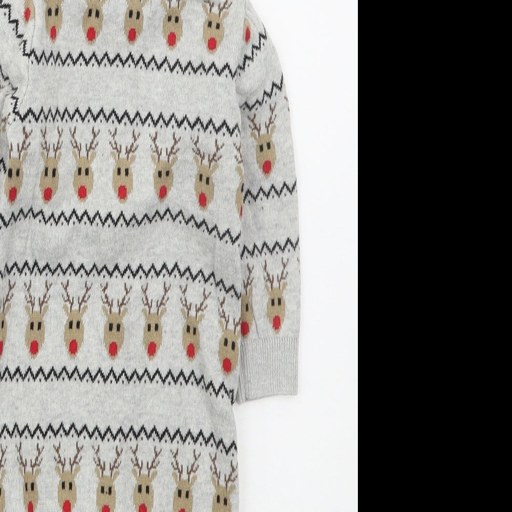 Primark Boys Grey Geometric Cotton Cami One Piece Size 3-6 Months  Button - Rudolph