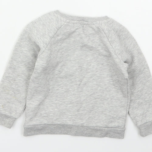 Dunnes Boys Grey  Cotton Basic T-Shirt Size 18-24 Months Crew Neck Pullover - Lets Wreck It