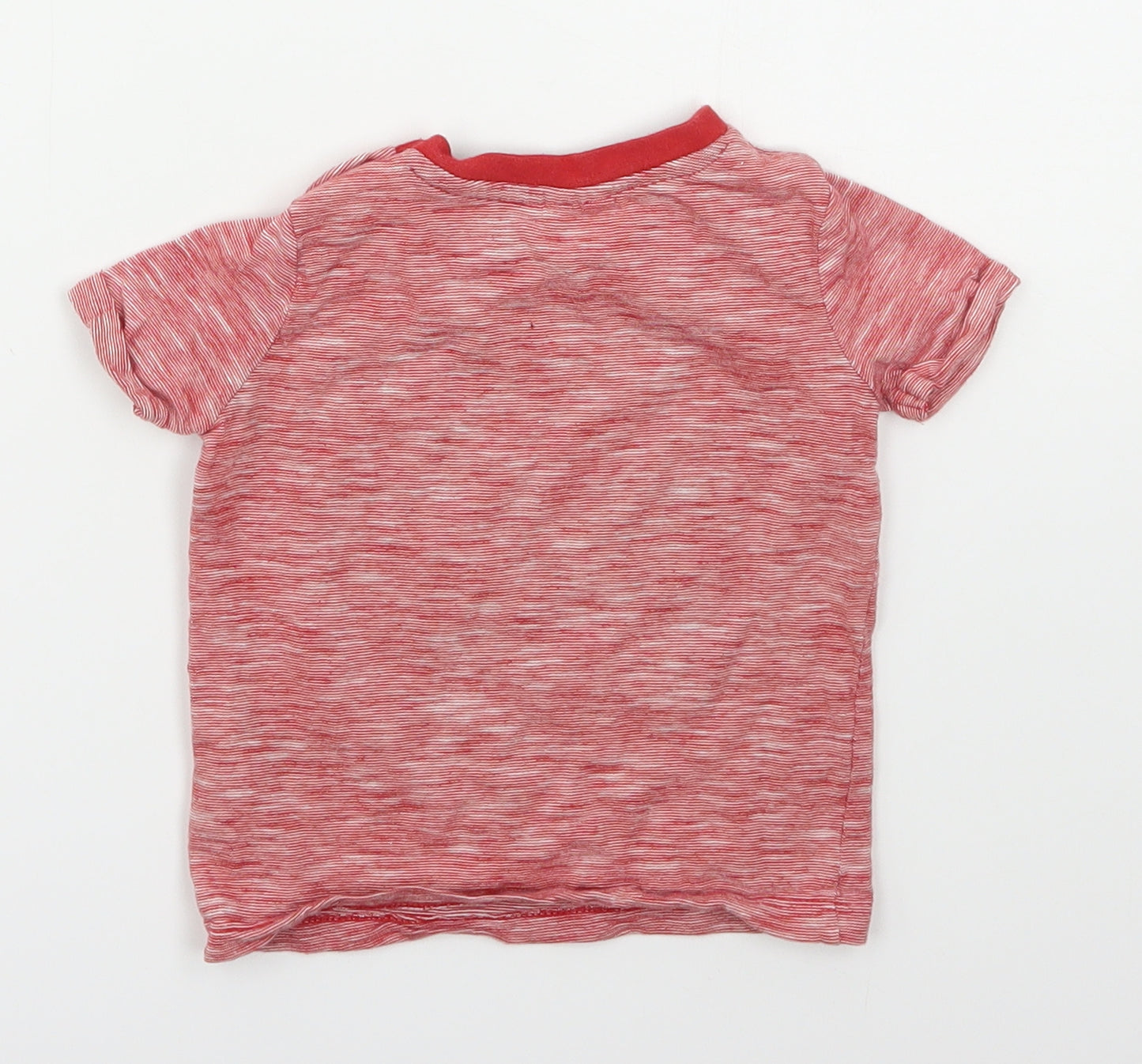 F&F Boys Red Striped Cotton Basic T-Shirt Size 9-12 Months Crew Neck Pullover - I Have Superpowers