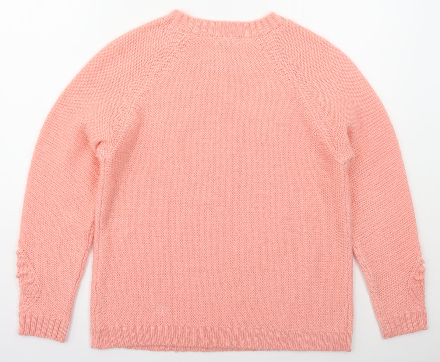 Damart Womens Pink Crew Neck  Acrylic Pullover Jumper Size 14