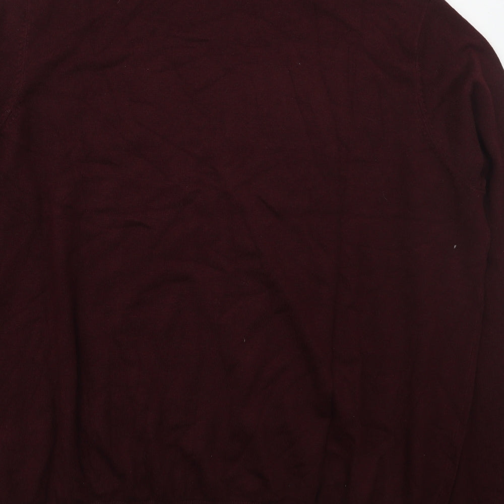 H&M Mens Red Roll Neck  Viscose Pullover Jumper Size 2XL