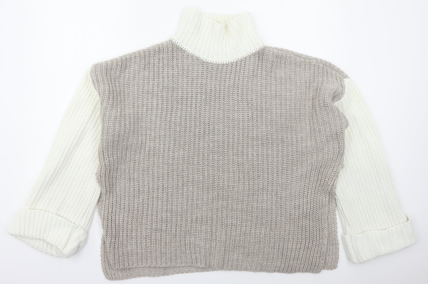 Nakd Womens Grey High Neck  Acrylic Pullover Jumper Size S