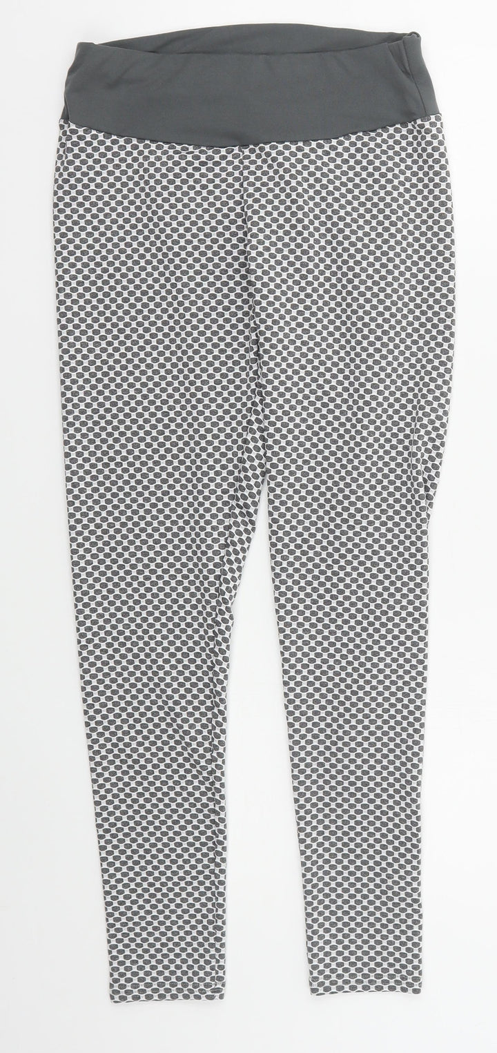 Preworn Womens Grey Geometric Polyester Snow Pants Leggings Size 25 in L24 in Regular