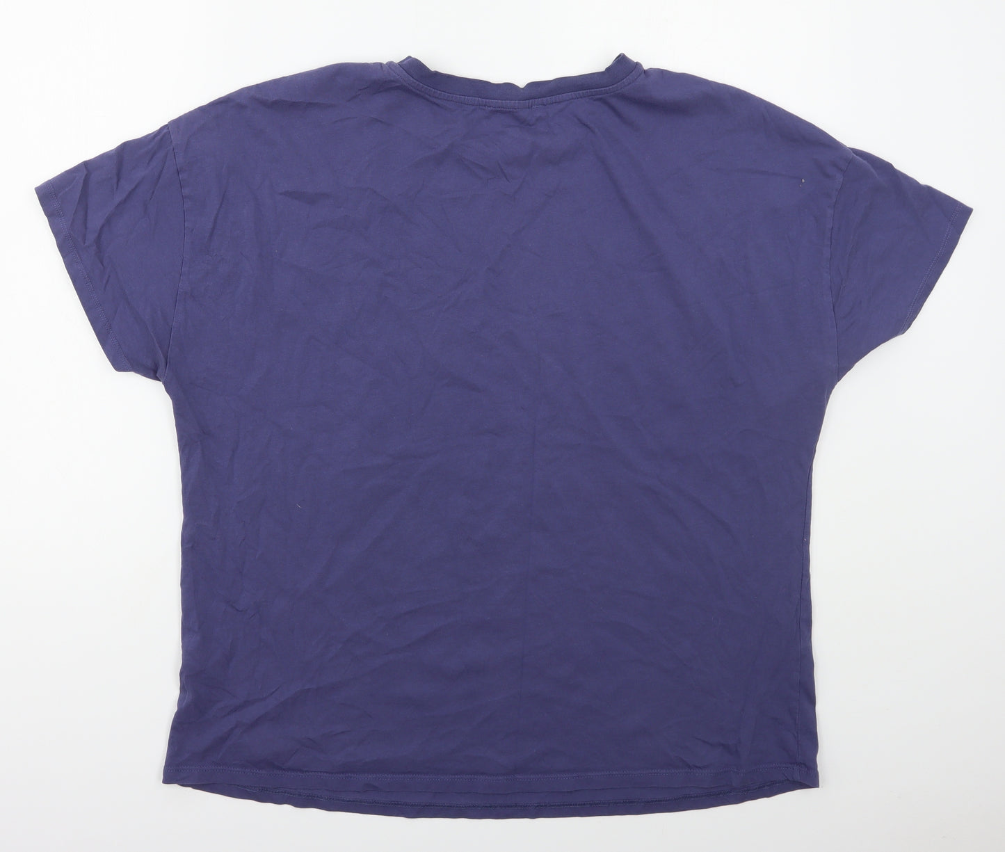 George Womens Blue  Cotton Basic T-Shirt Size 16 Crew Neck - Stay Sunny