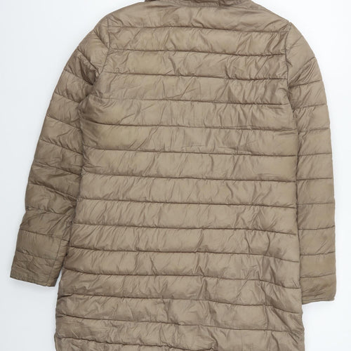 Dunnes Womens Brown   Quilted Coat Size S  Zip