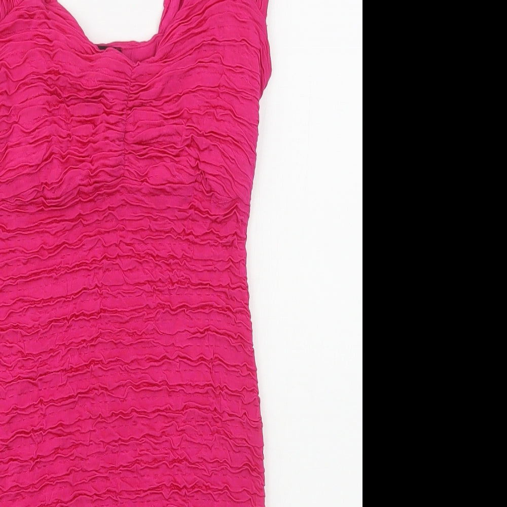 River Island Womens Pink  Viscose Bodycon  Size 14  Sweetheart Pullover