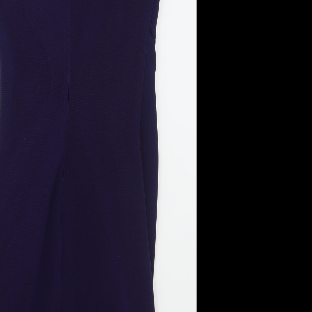 Lipsy Womens Blue  Polyester Bodycon  Size 8  Scoop Neck Zip