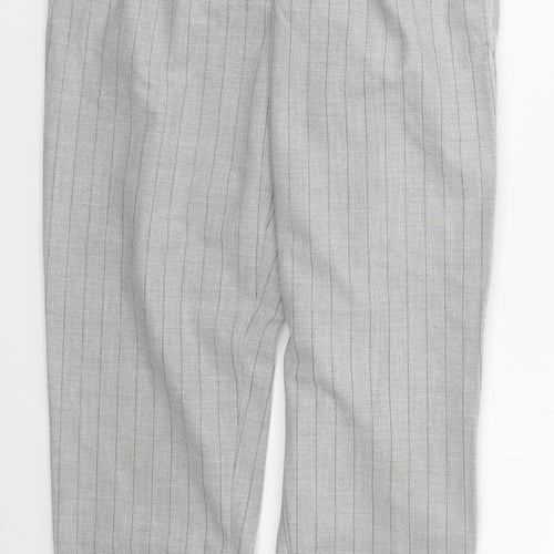 Bershka Womens Grey Striped Polyester Trousers  Size XS L25 in Regular