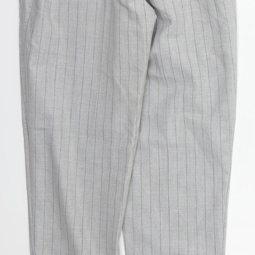 Bershka Womens Grey Striped Polyester Trousers  Size XS L25 in Regular