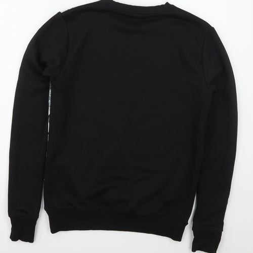 River Island Mens Black  Polyester Pullover Sweatshirt Size XS   - No Second Chances Anti Social