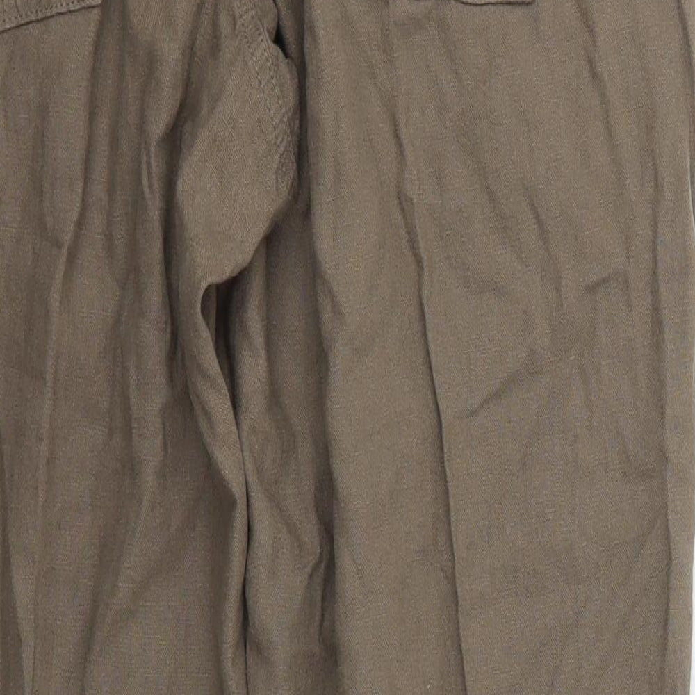 Marks and Spencer Mens Brown  Linen Trousers  Size 32 L29 in Regular Button