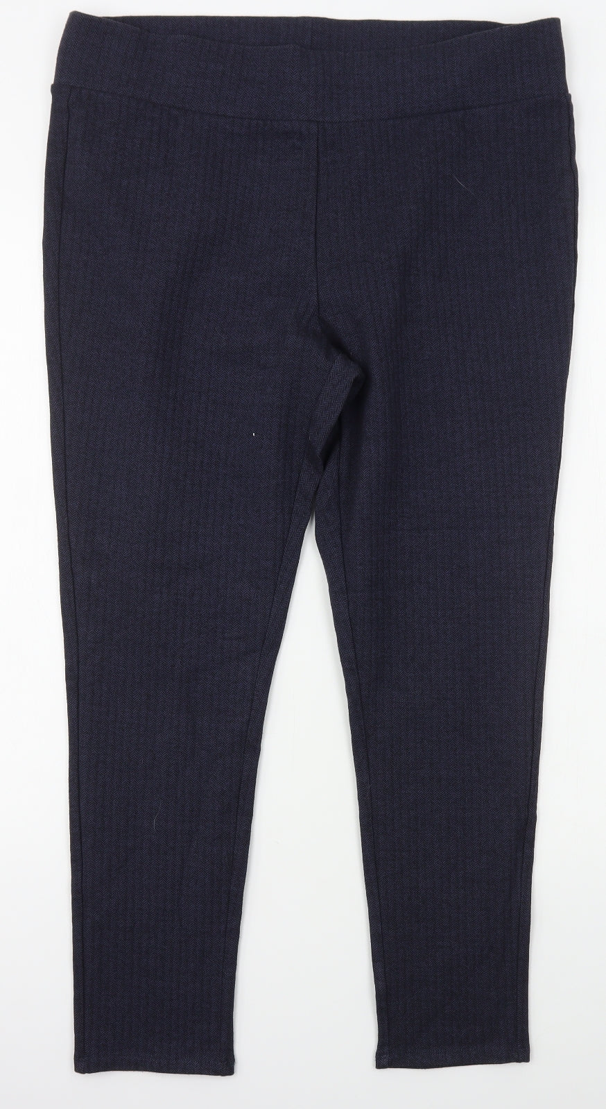 George Womens Blue Herringbone Viscose Carrot Leggings Size 18 L26 in