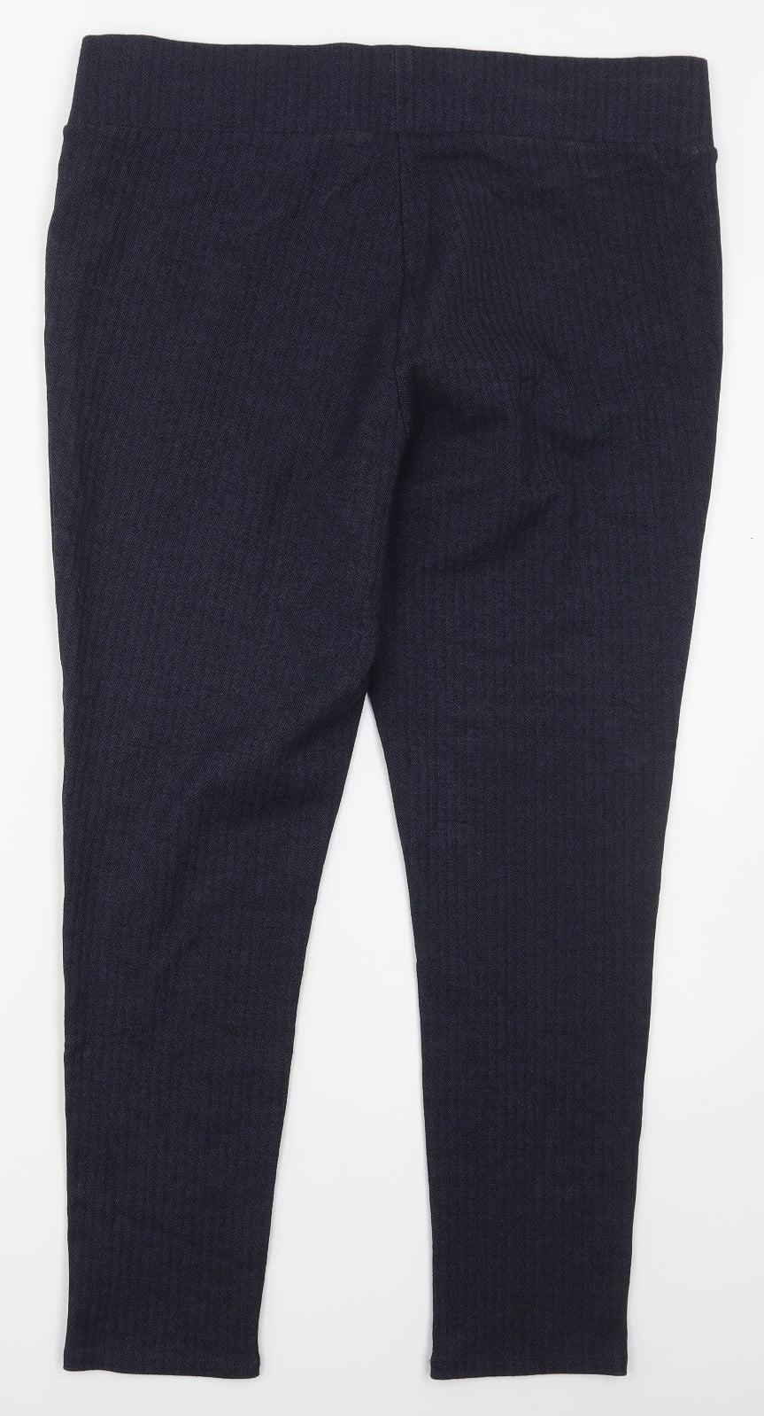 George Womens Blue Herringbone Viscose Carrot Leggings Size 18 L26 in
