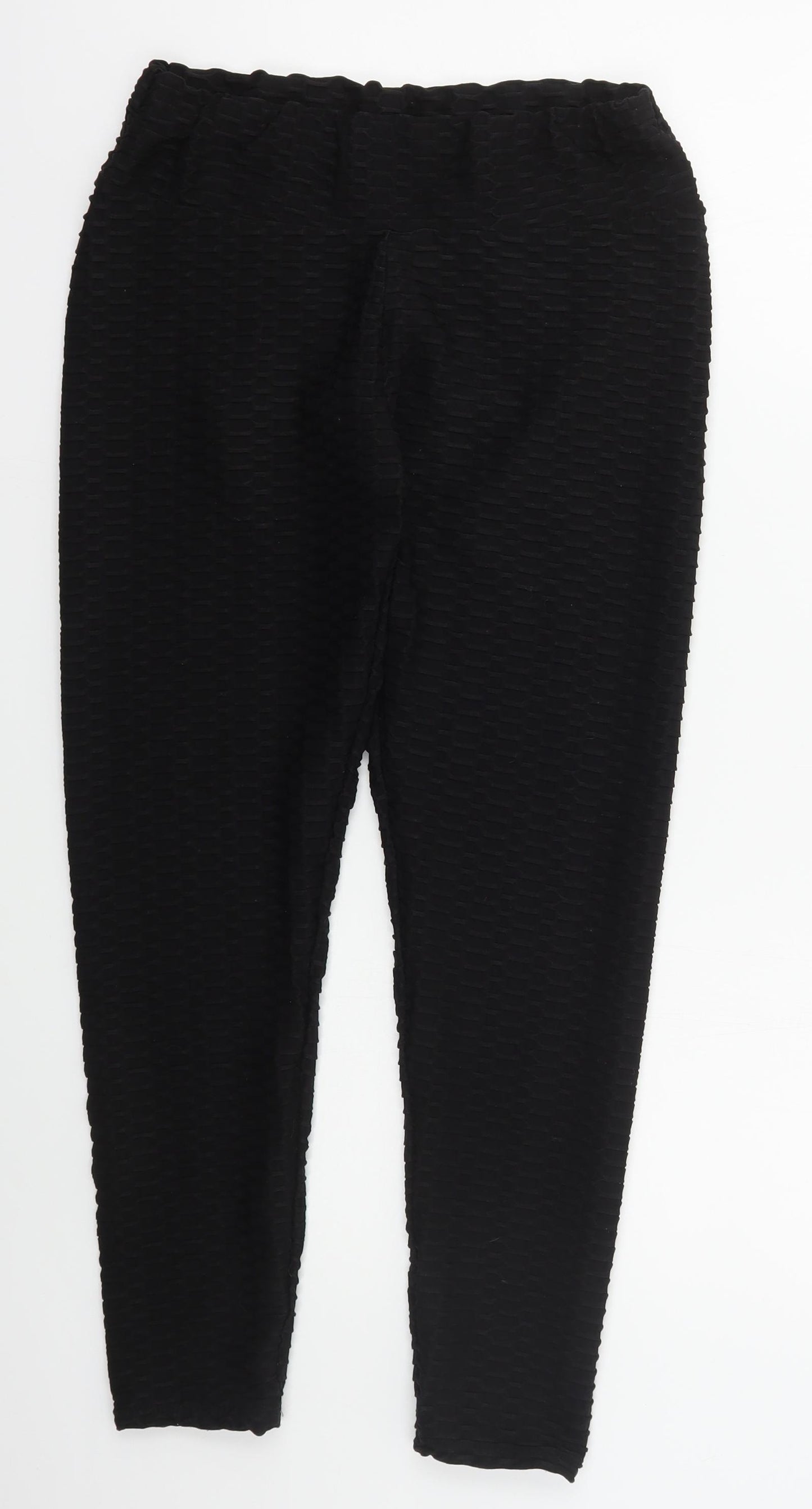 Preworn Womens Black  Polyester Compression Leggings Size 30 in L25 in Regular