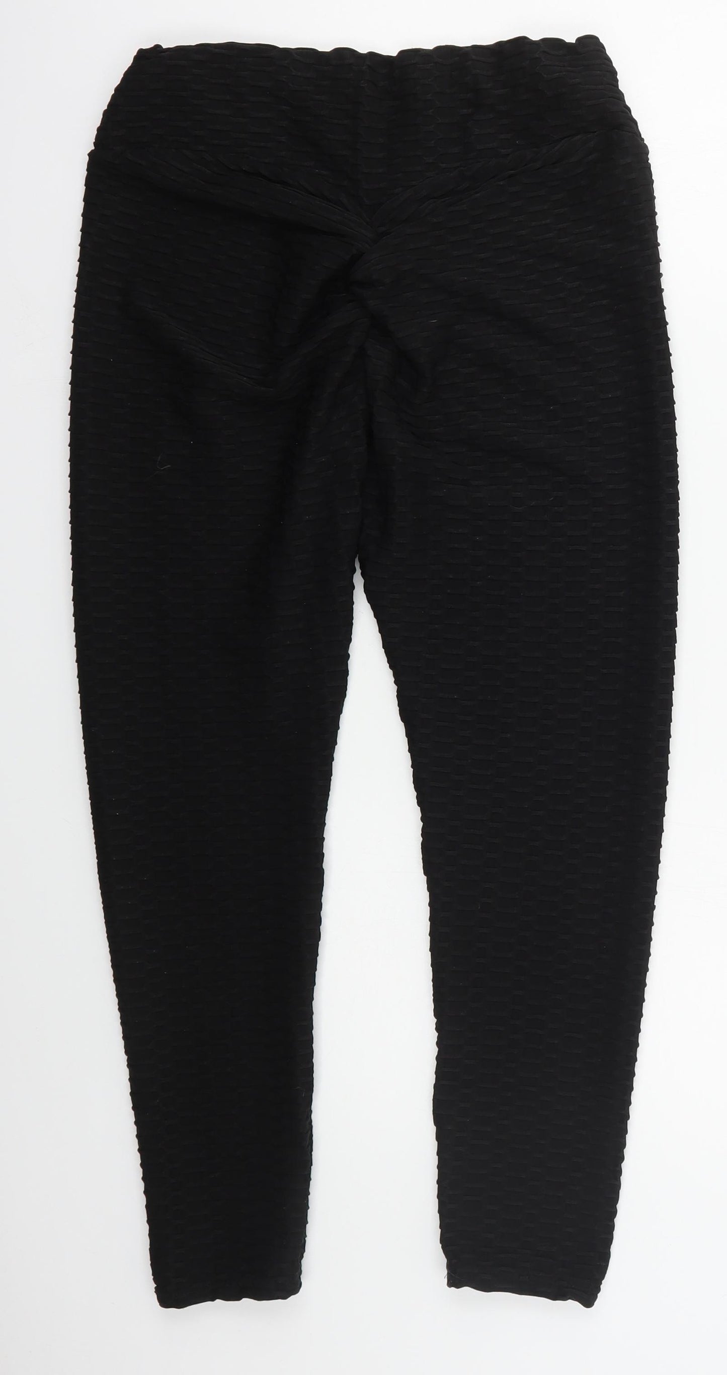 Preworn Womens Black  Polyester Compression Leggings Size 30 in L25 in Regular