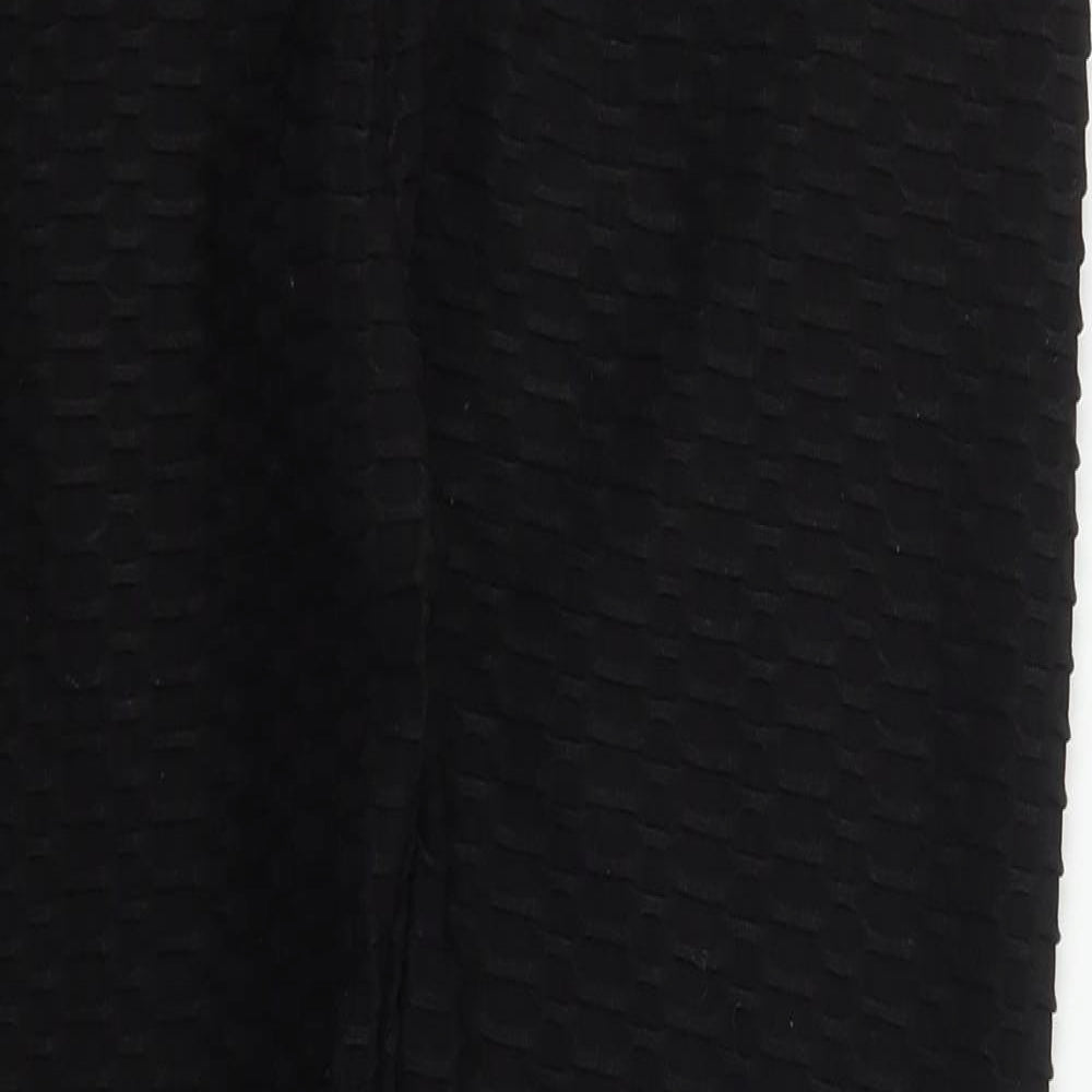 Preworn Womens Black  Polyester Compression Leggings Size 30 in L25 in Regular