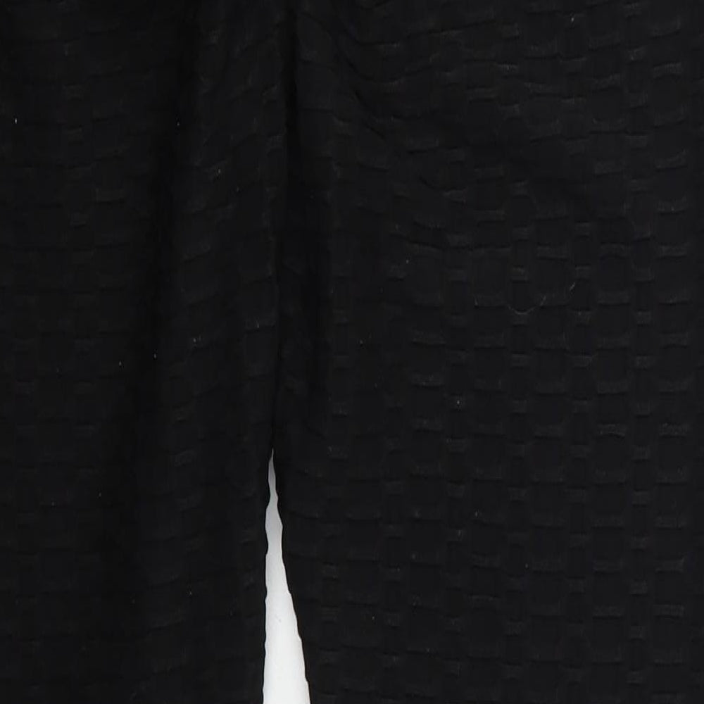 Preworn Womens Black  Polyester Compression Leggings Size 30 in L25 in Regular