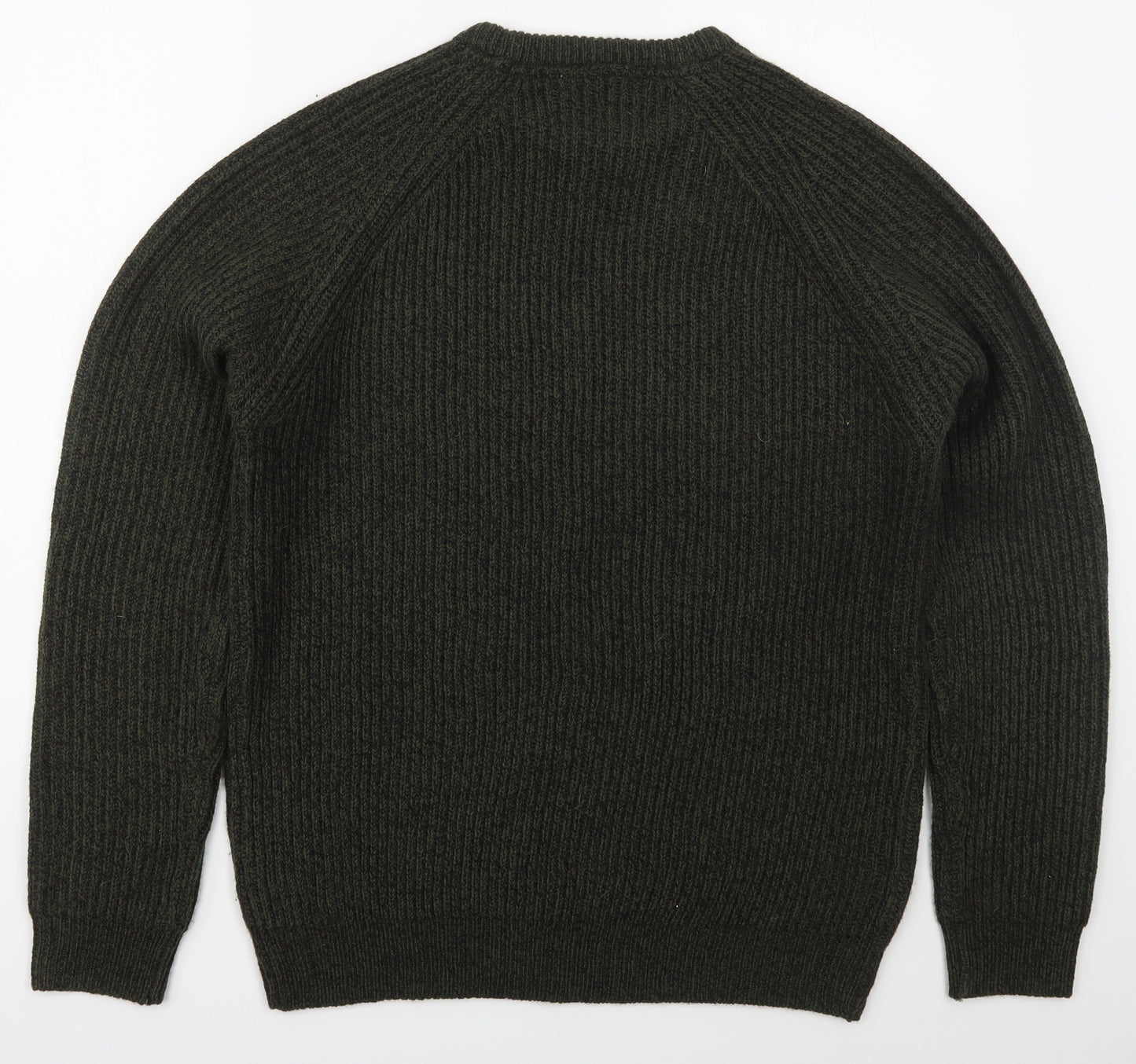 TU Mens Green Crew Neck  Acrylic Pullover Jumper Size L