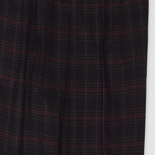 NEXT Womens Red Plaid Polyester Trousers  Size 12 L25 in Regular Button