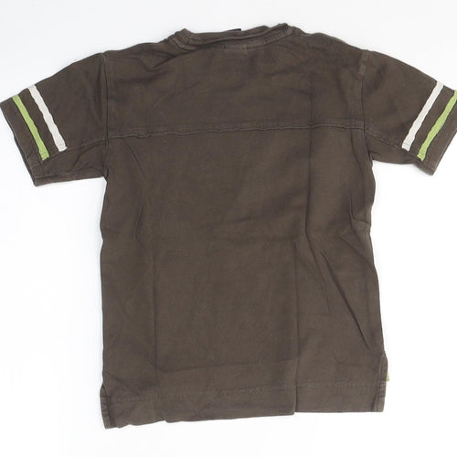 NEXT Boys Brown  Cotton Basic T-Shirt Size 5 Years Round Neck Pullover - 834