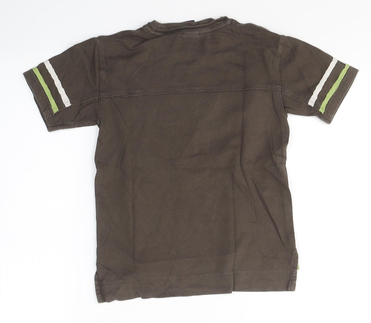 NEXT Boys Brown  Cotton Basic T-Shirt Size 5 Years Round Neck Pullover - 834