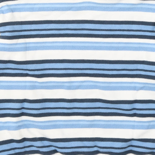 NEXT Boys White Striped Cotton Pullover Casual Size 6 Years Round Neck Pullover