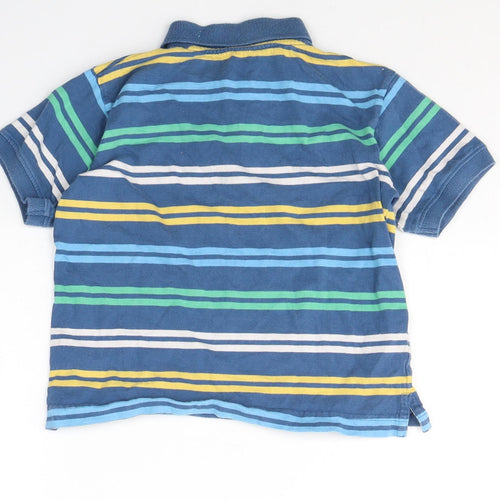 Dunnes Stores Boys Blue Striped Cotton Basic Polo Size 5 Years Collared Pullover