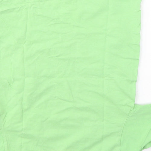 Cherokee Boys Green  Cotton Basic T-Shirt Size 5-6 Years Round Neck Pullover - Homework