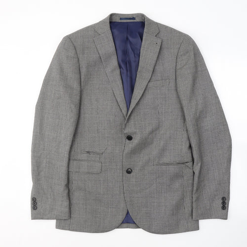 NEXT Mens Black Houndstooth Wool Jacket Suit Jacket Size M