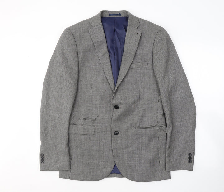 NEXT Mens Black Houndstooth Wool Jacket Suit Jacket Size M
