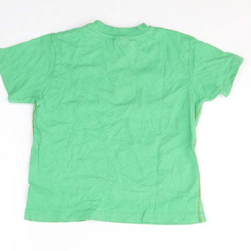 NEXT Boys Green  Cotton Basic T-Shirt Size 6 Years Round Neck Pullover - Monkey monster tunes