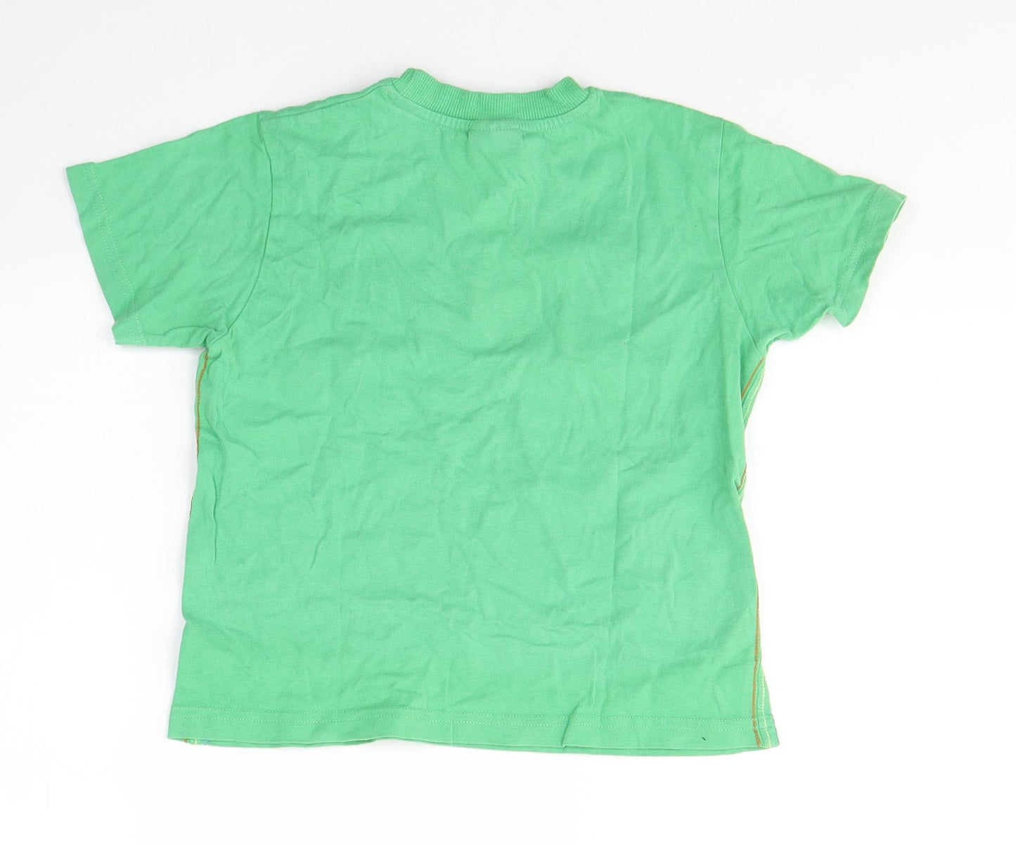 NEXT Boys Green  Cotton Basic T-Shirt Size 6 Years Round Neck Pullover - Monkey monster tunes