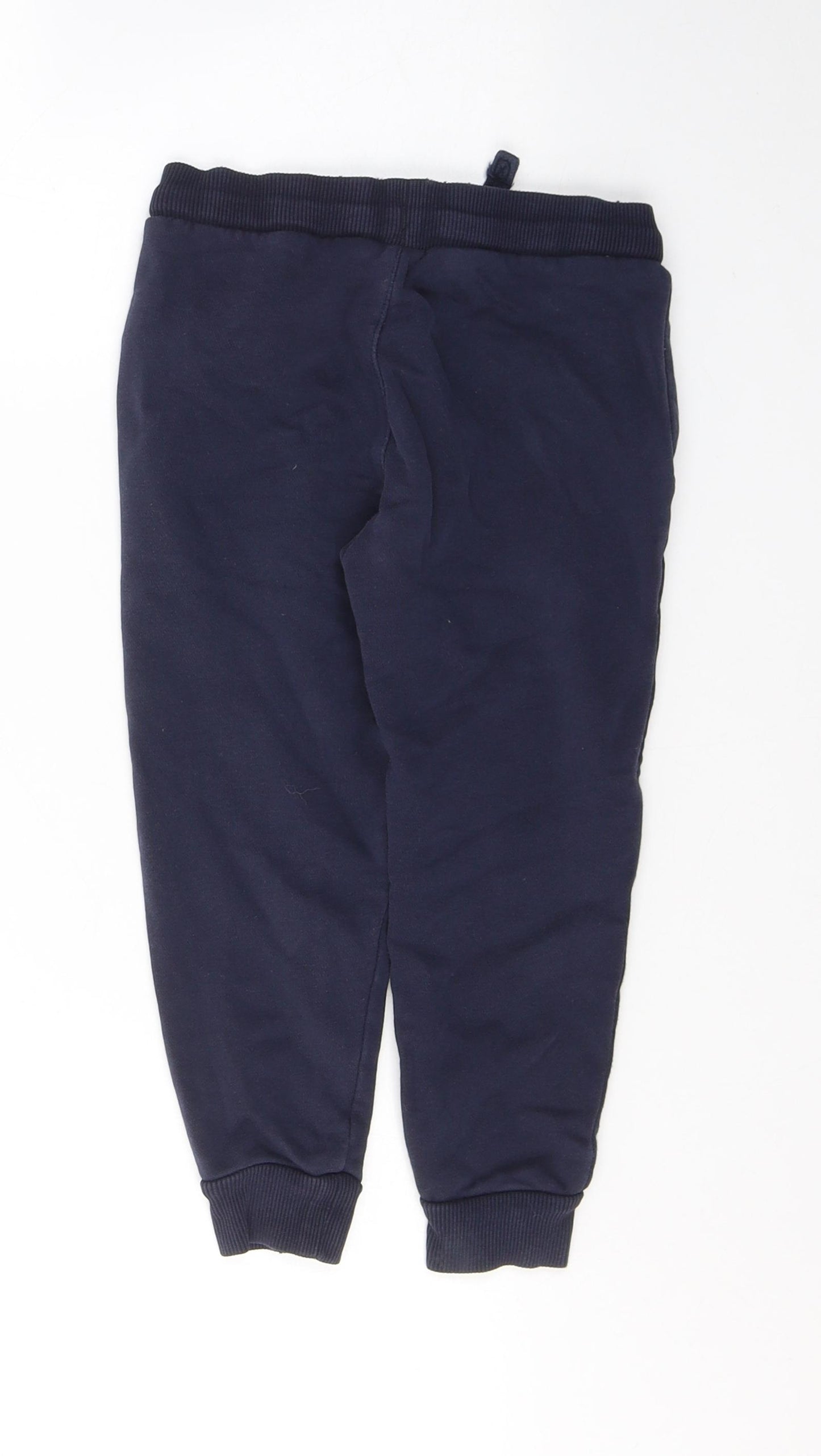 Marks and Spencer Boys Blue  Cotton Sweatpants Trousers Size 4-5 Years  Regular Tie