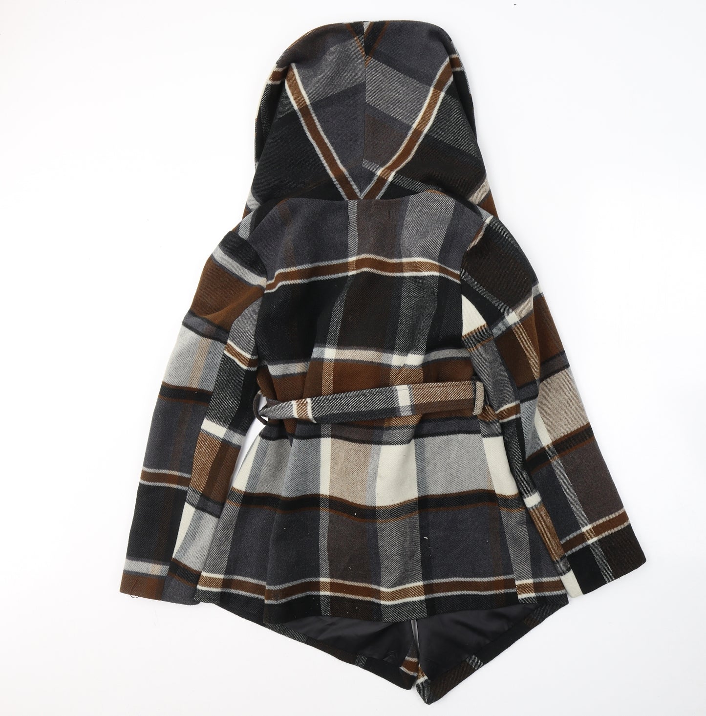 Chicwish Womens Multicoloured Geometric  Pea Coat Coat Size XS  Tie
