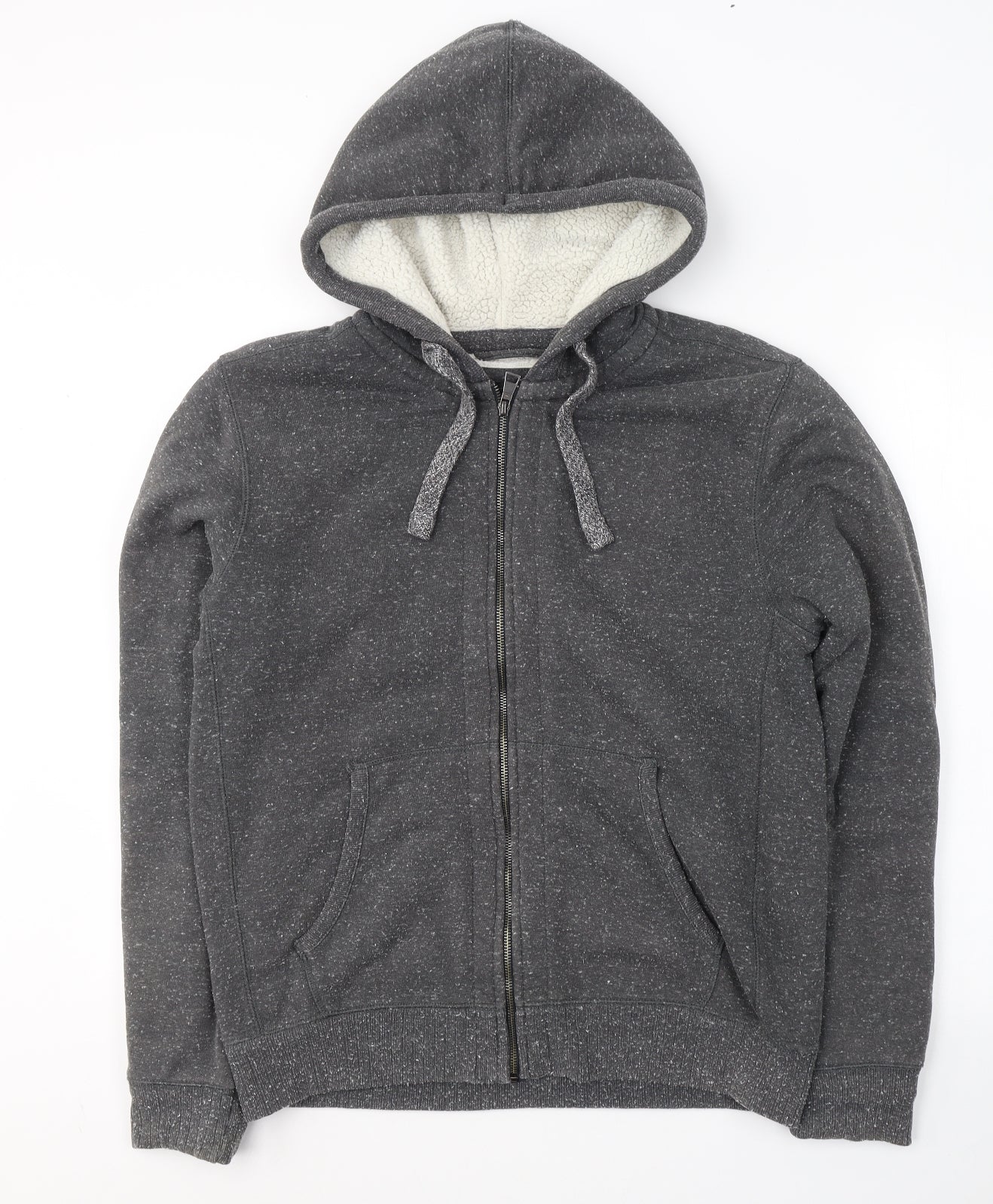 Marks and Spencer Mens Grey  Cotton Full Zip Hoodie Size M