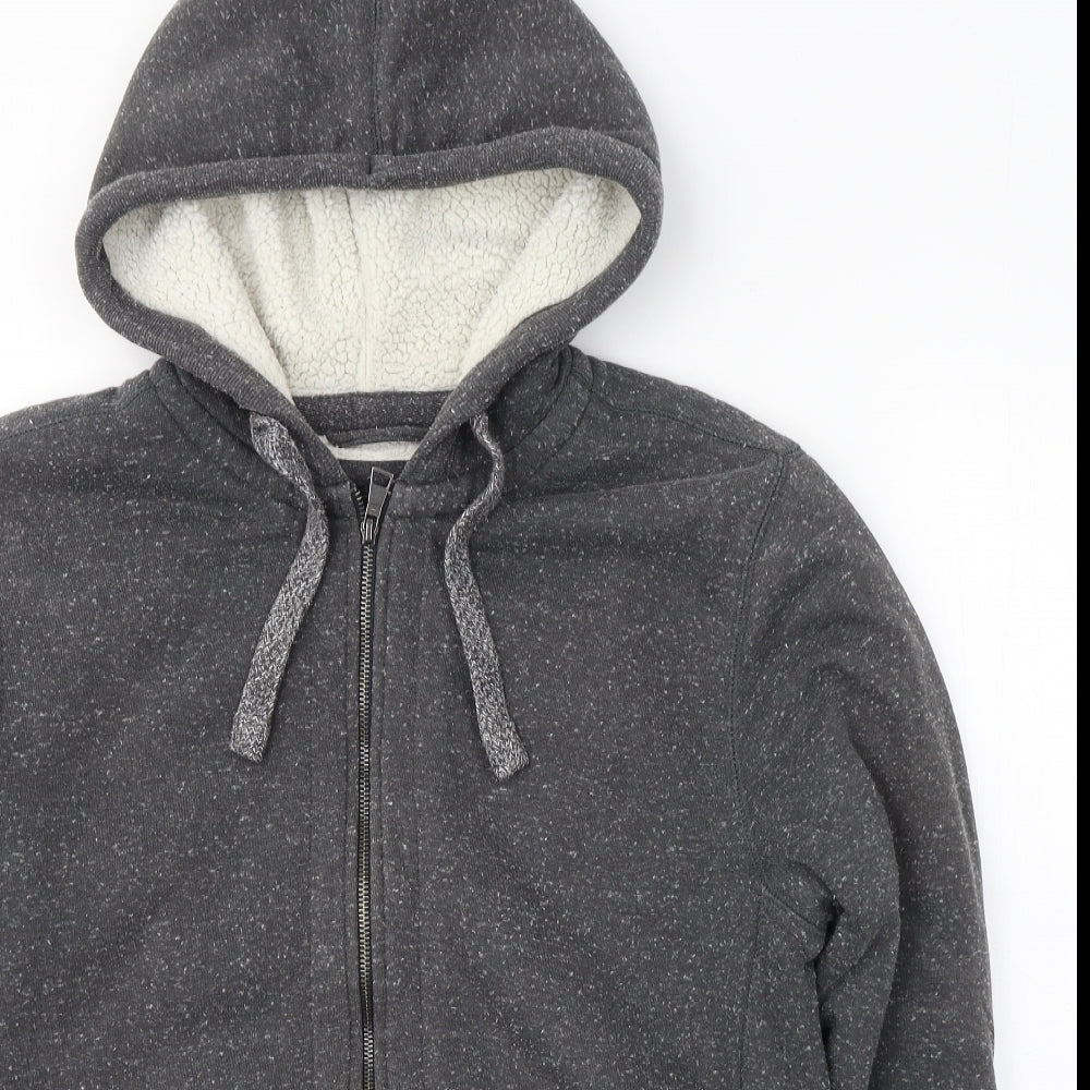 Marks and Spencer Mens Grey  Cotton Full Zip Hoodie Size M