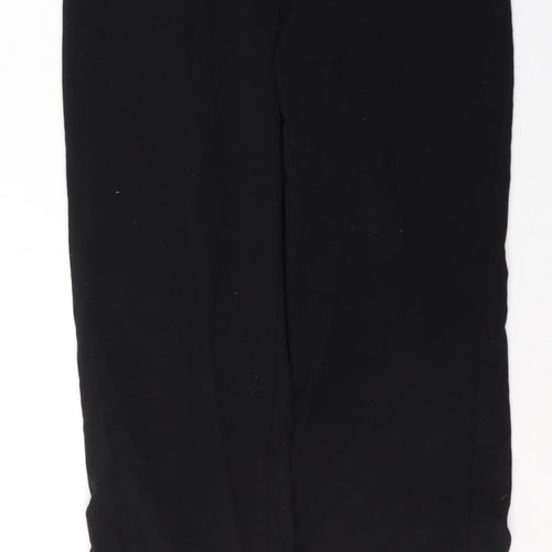 Papaya Womens Black  Polyester Trousers  Size 14 L28 in Regular Button