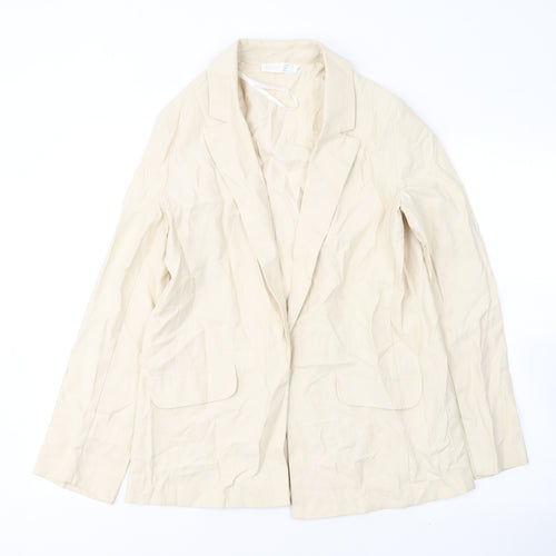 Primark Womens Beige  Viscose Jacket Blazer Size 8   - Open front