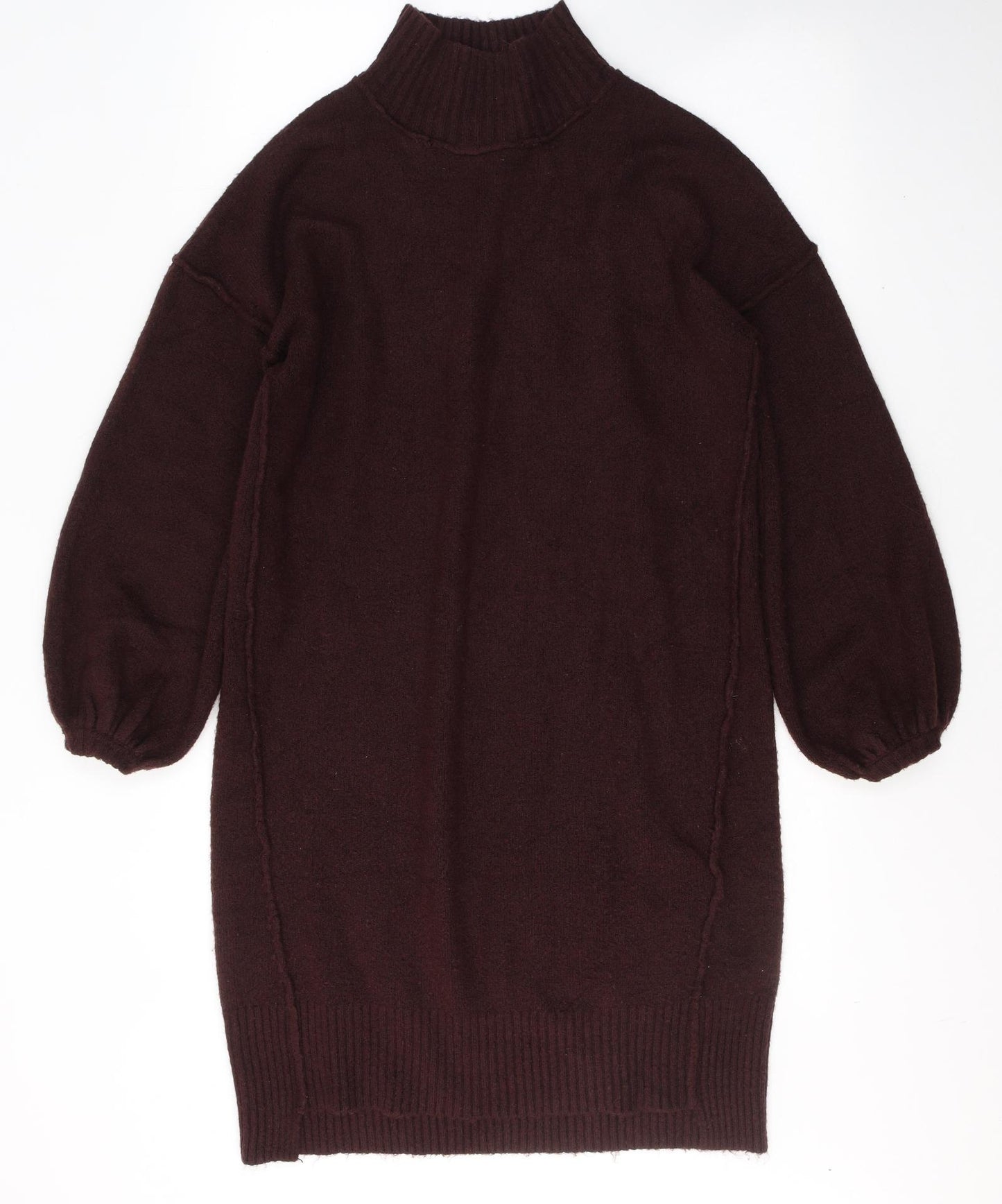 River Island Womens Red High Neck  Acrylic Tunic Jumper Size S