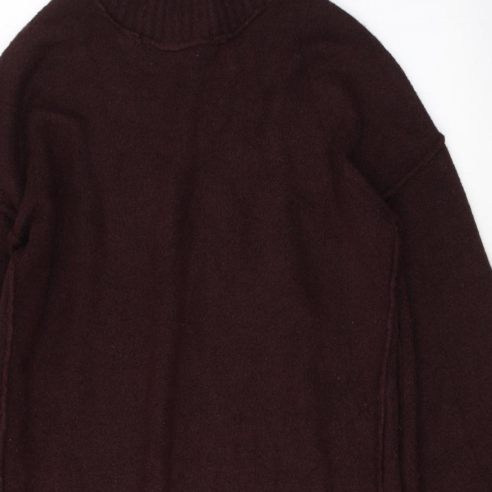 River Island Womens Red High Neck  Acrylic Tunic Jumper Size S