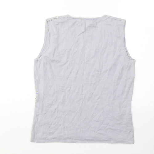 Essentials Womens Purple  Viscose Jersey Tank Size 14 Round Neck