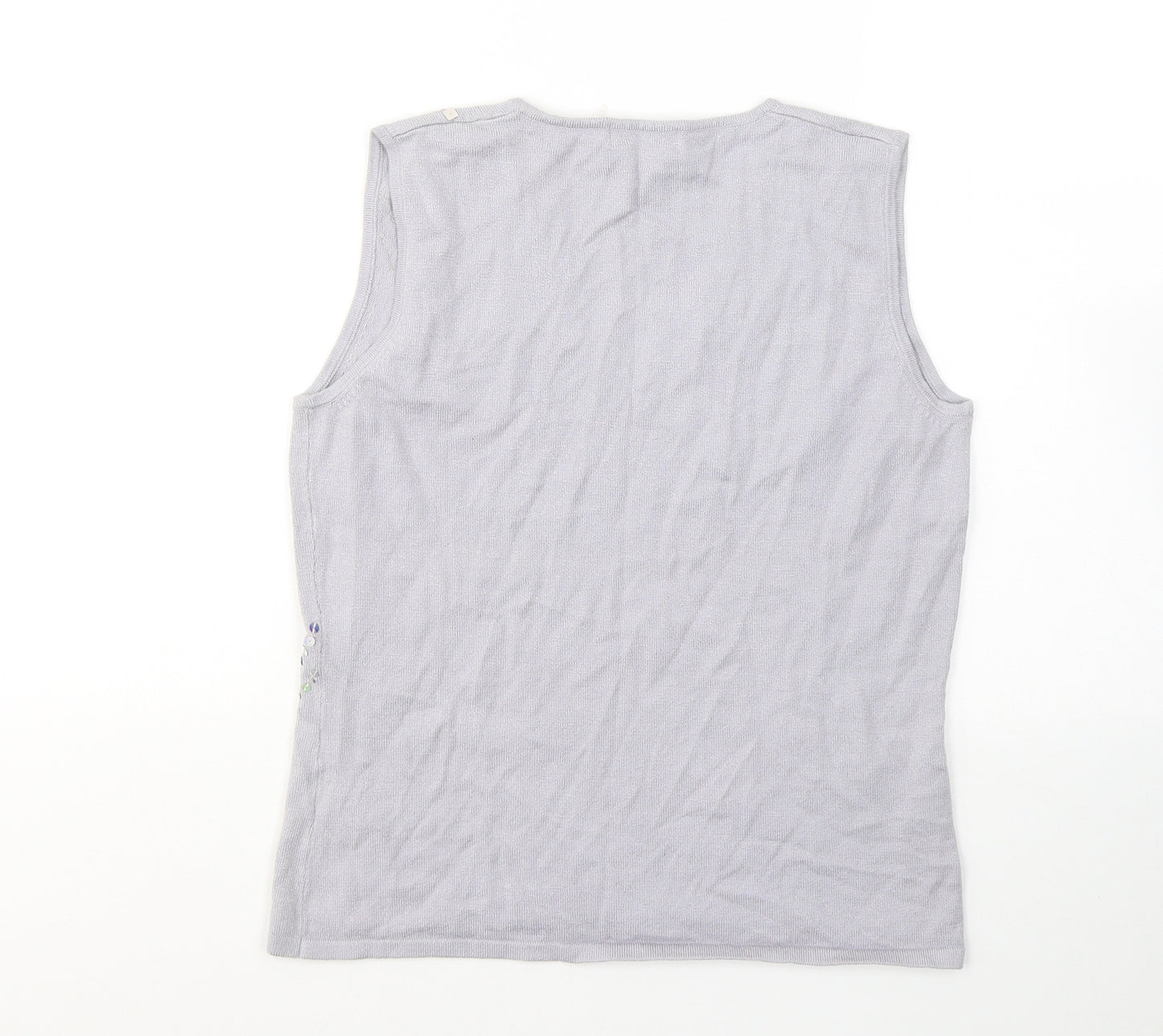 Essentials Womens Purple  Viscose Jersey Tank Size 14 Round Neck