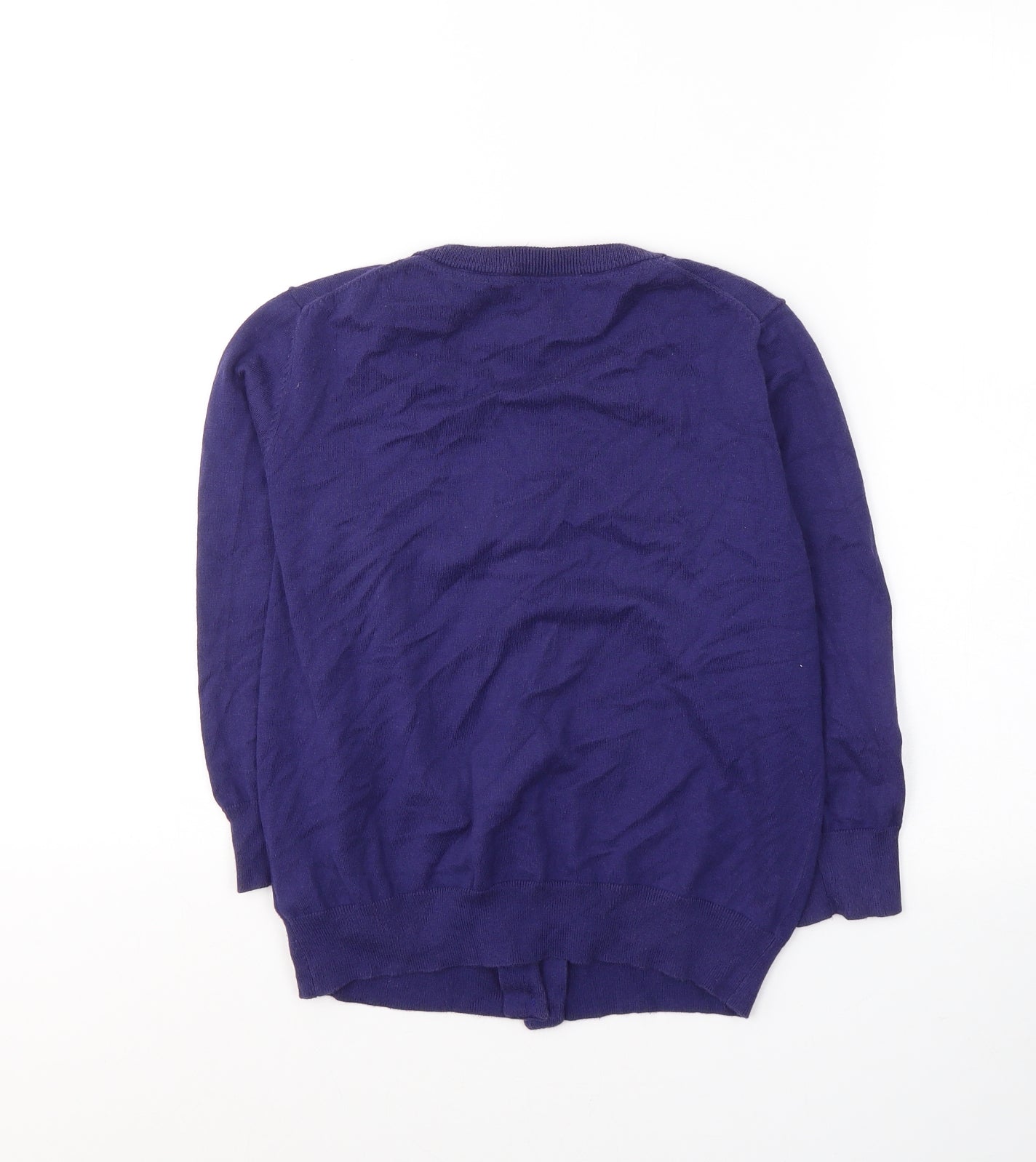 Jules Womens Purple Round Neck  Cotton Cardigan Jumper Size 10